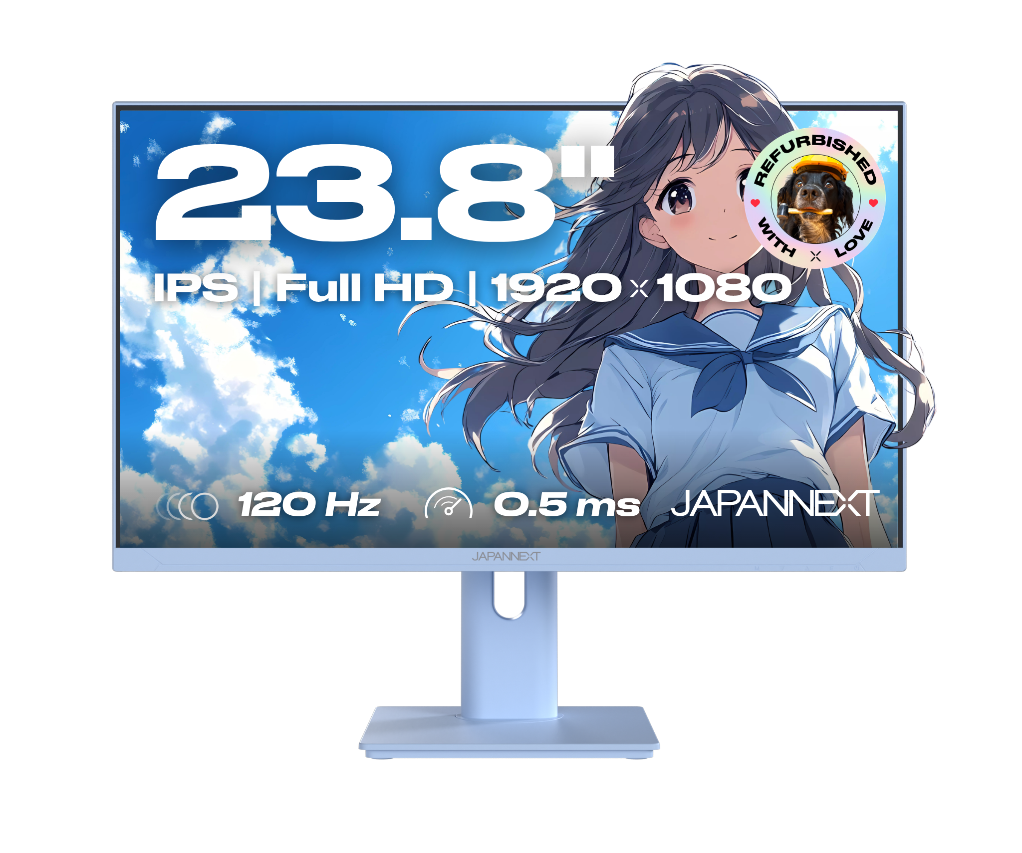 Monitor Gaming | 23,8” | IPS | Full HD | 120Hz | Bianco pastello
