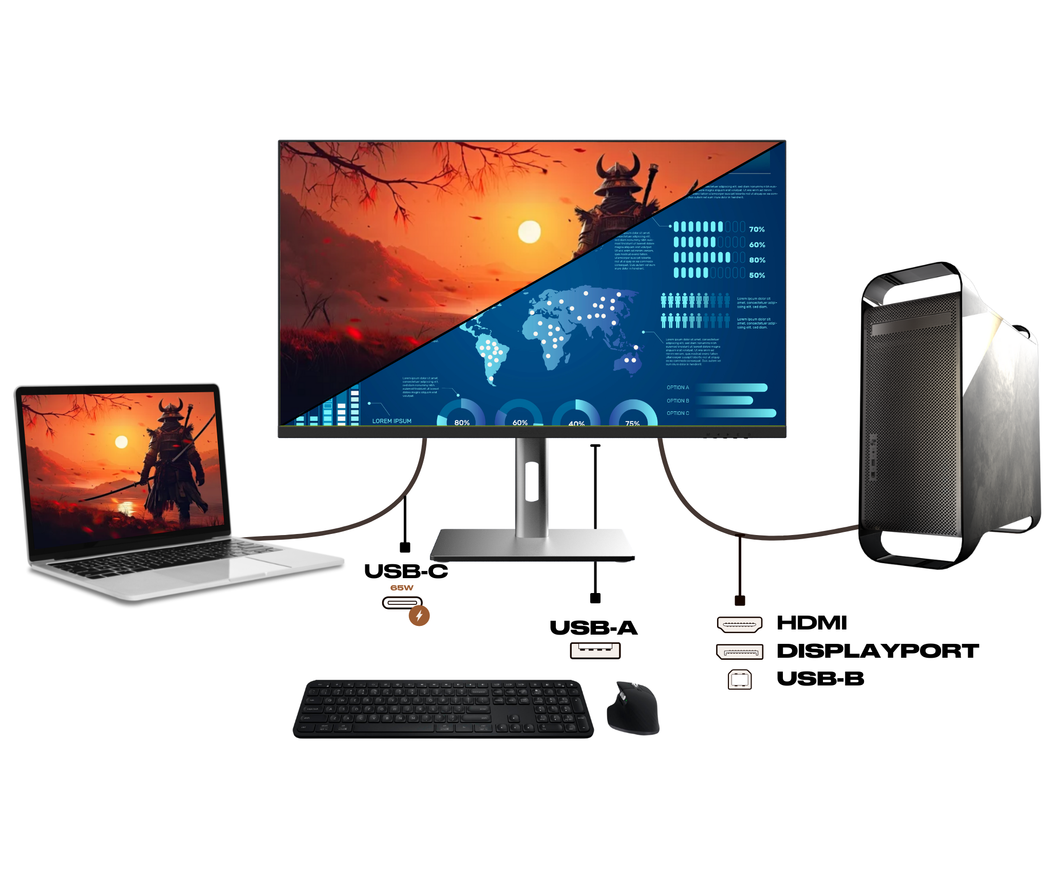 Monitor da gaming per PC | 24,5&quot; | IPS | Full-HD | 500Hz | USB-C (+carica 65W)