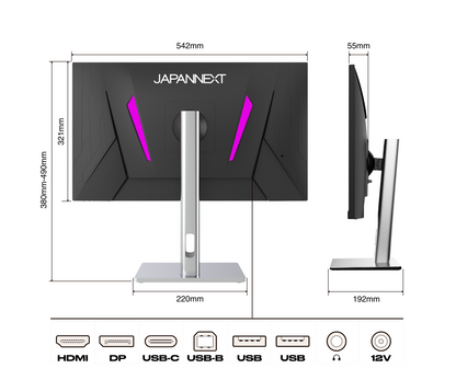 Monitor da gaming per PC | 24,5&quot; | IPS | Full-HD | 500Hz | USB-C (+carica 65W)