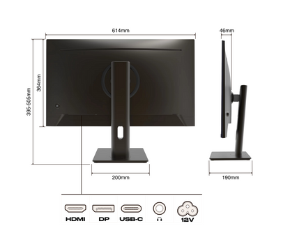 Schermo da ufficio per PC | 27&quot; | FULL HD | 100 Hz | USB-C (+ carica 65W)