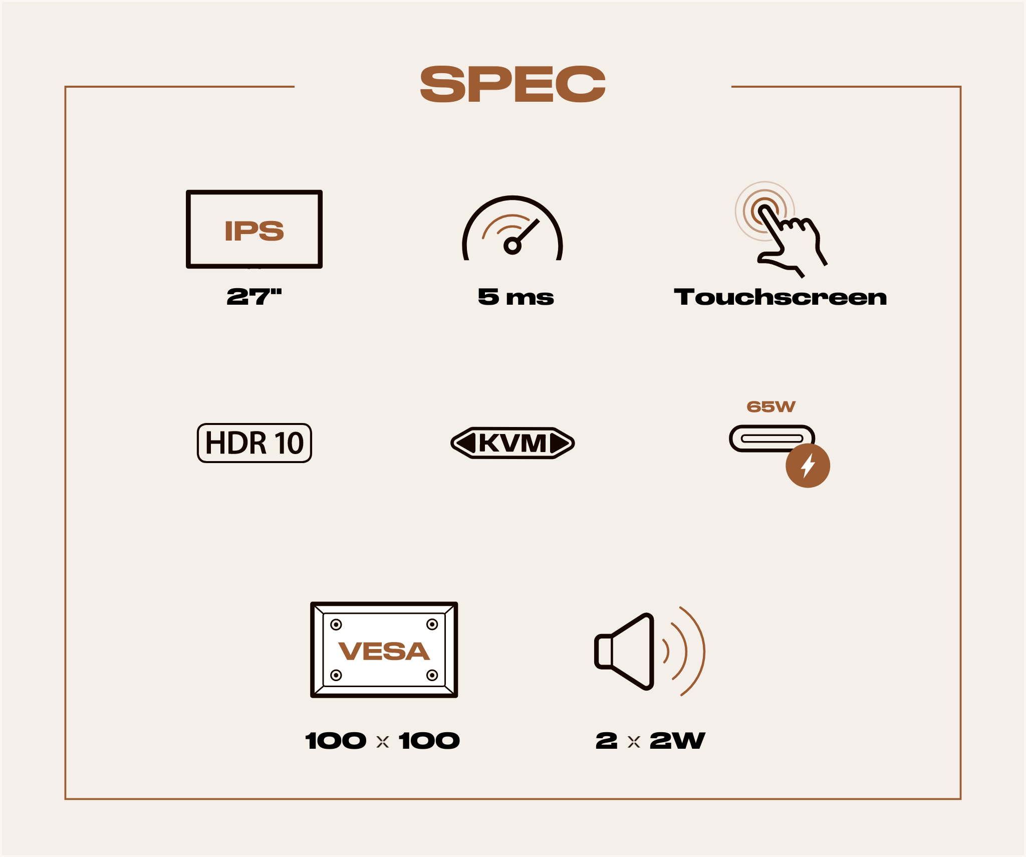 Schermo da ufficio per PC | Touch | 27&quot; | WQHD | USB-C (+ carica 65W)