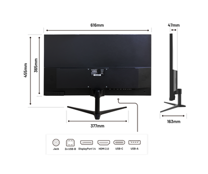 Schermo da ufficio per PC | 27&quot; | WQHD | USB-C (+ carica 65W)