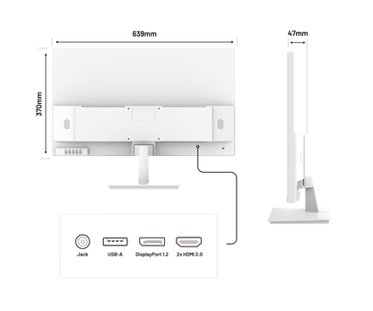 Schermo per PC da ufficio | 28&quot; | 4K UHD | Bianco