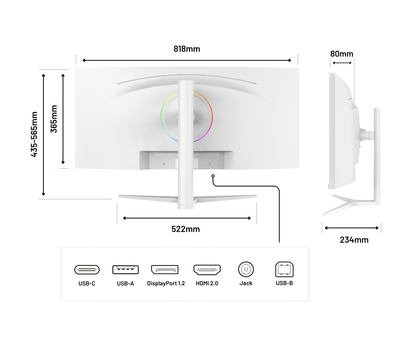 Schermo curvo | 34&quot; | UWQHD | IPS | Bianco