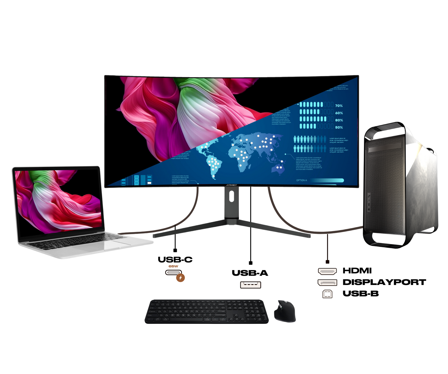 Monitor curvo per PC  | 39,7&quot; | WUHD | IPS | USB-C (+ carica 65W)