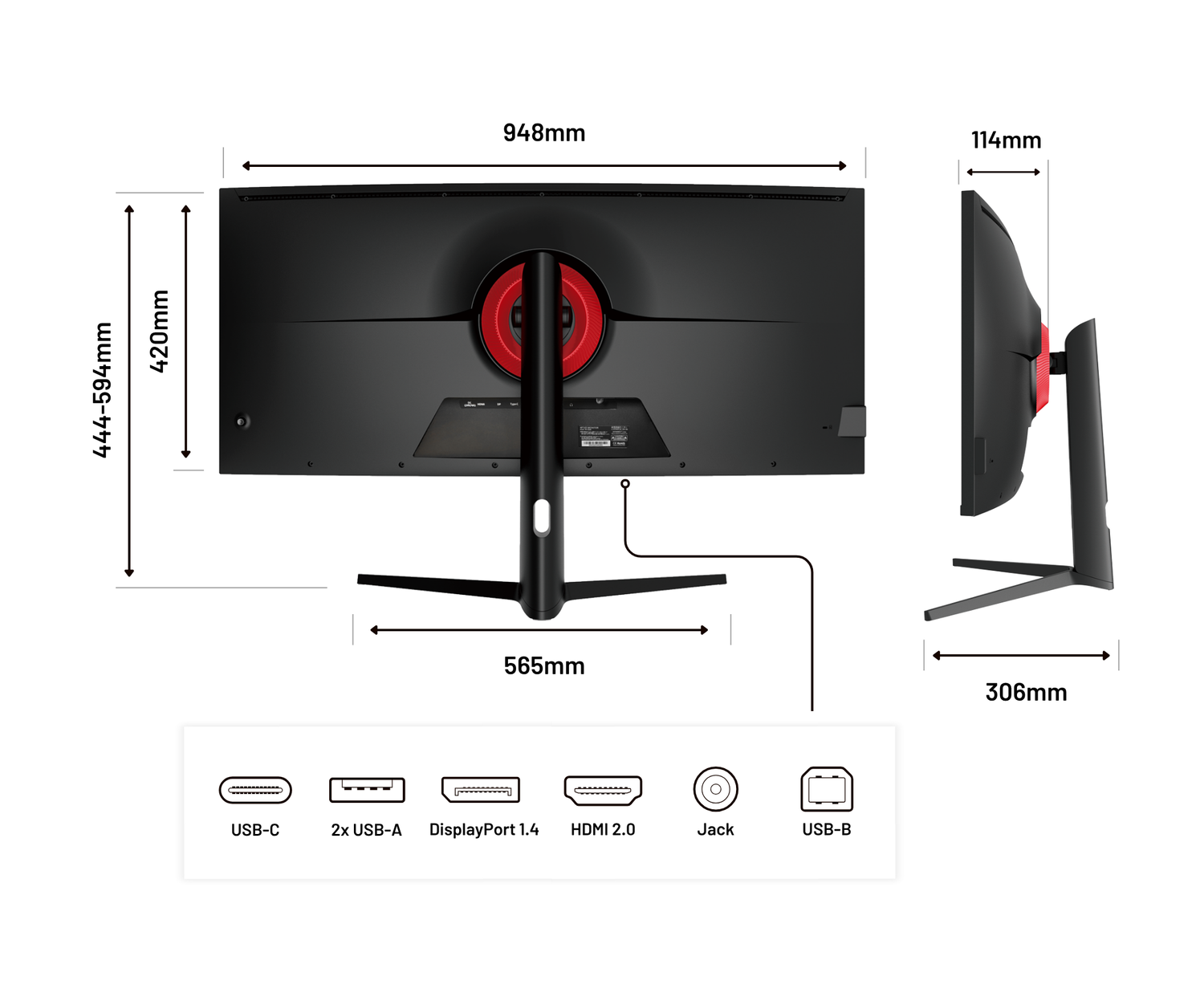Monitor curvo per PC  | 39,7&quot; | WUHD | IPS | USB-C (+ carica 65W)