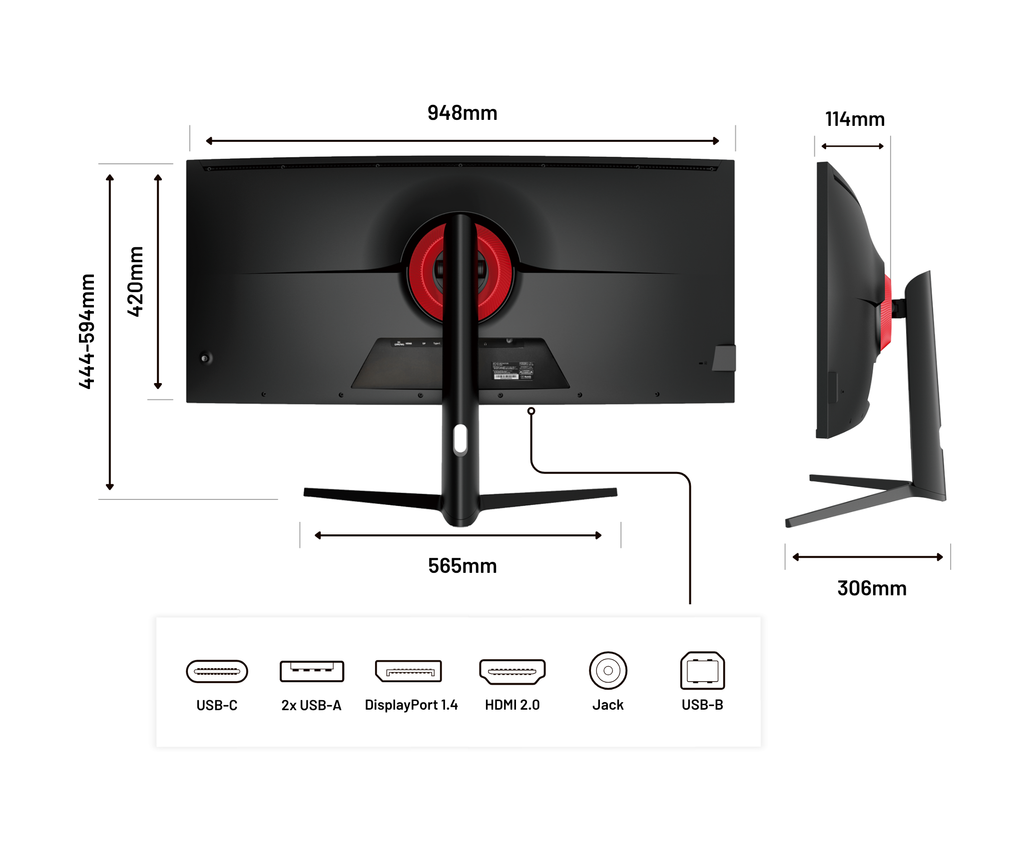 Monitor curvo per PC  | 39,7&quot; | WUHD | IPS | USB-C (+ carica 65W)