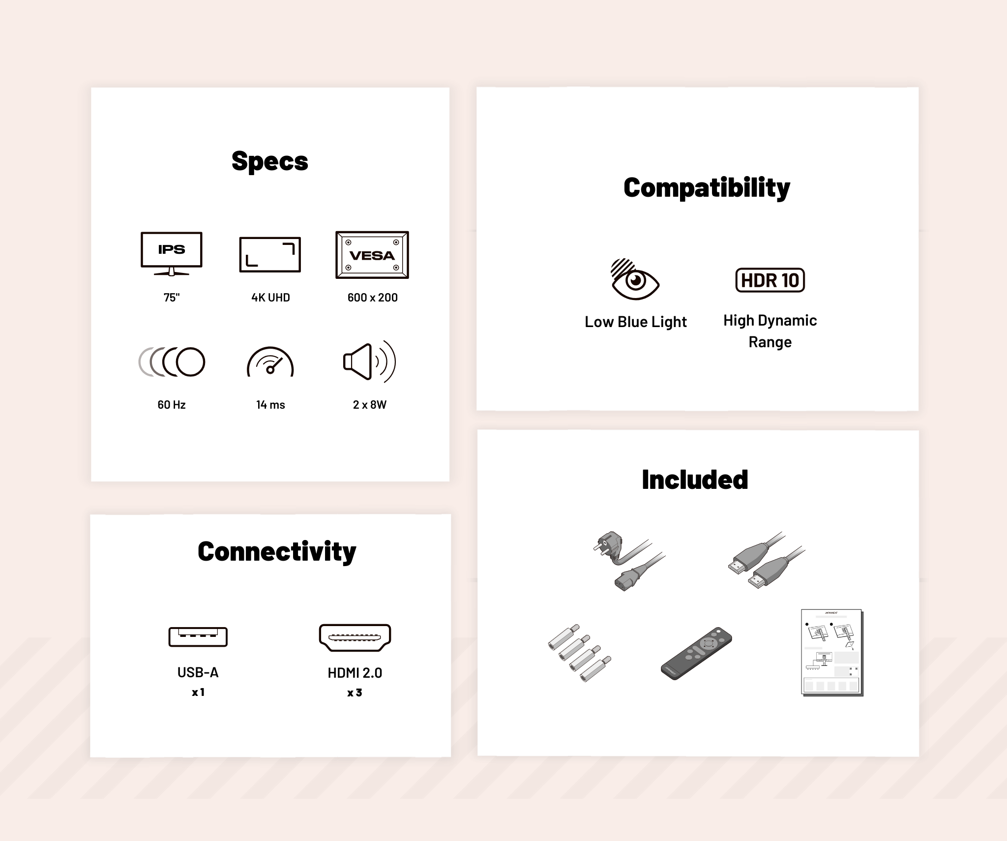 Schermo per digital signage | 75” | UHD/4K