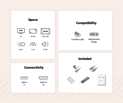 Schermo per digital signage | 75” | UHD/4K