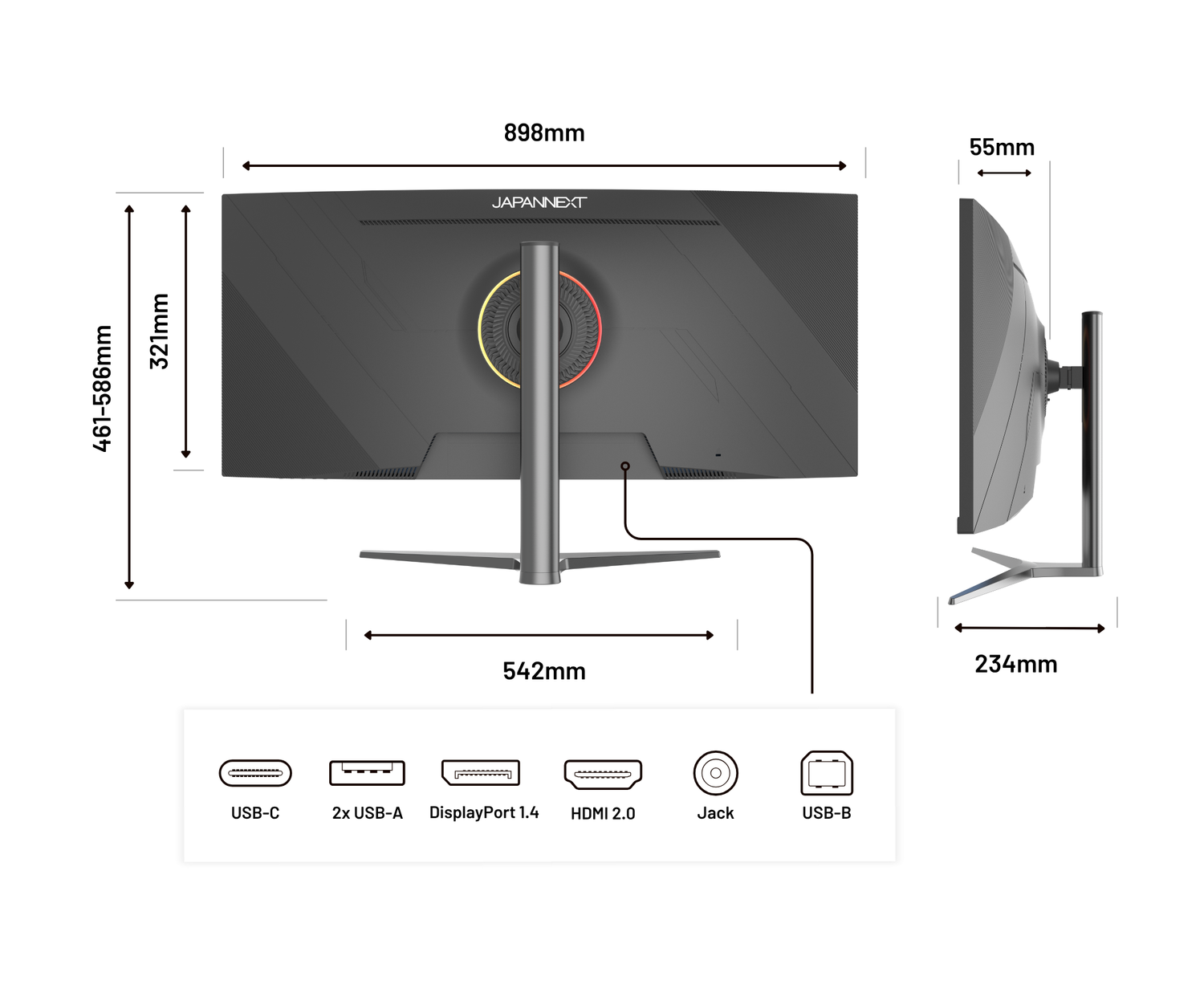Monitor curvo per PC | 37,5&quot; | UWQHD+ | Pannello IPS