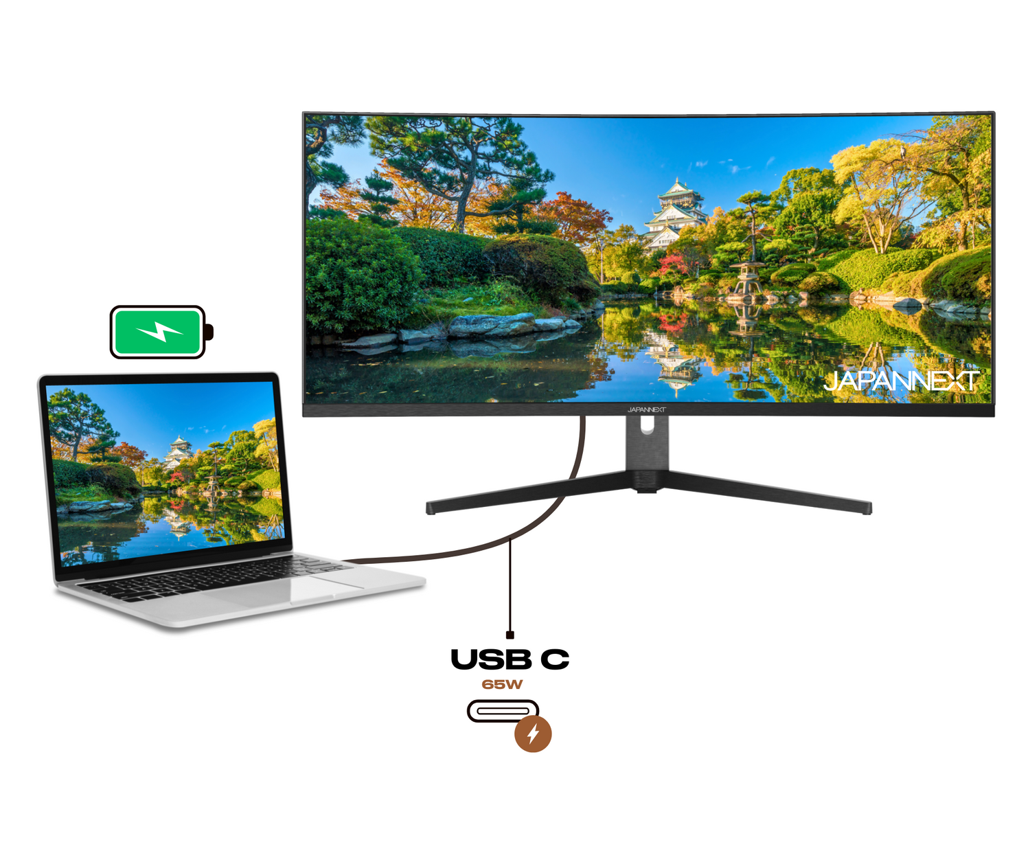 Monitor curvo per PC  | 37,5&quot; | WQHD+ | Dalle IPS | USB-C (+ carica 65W)