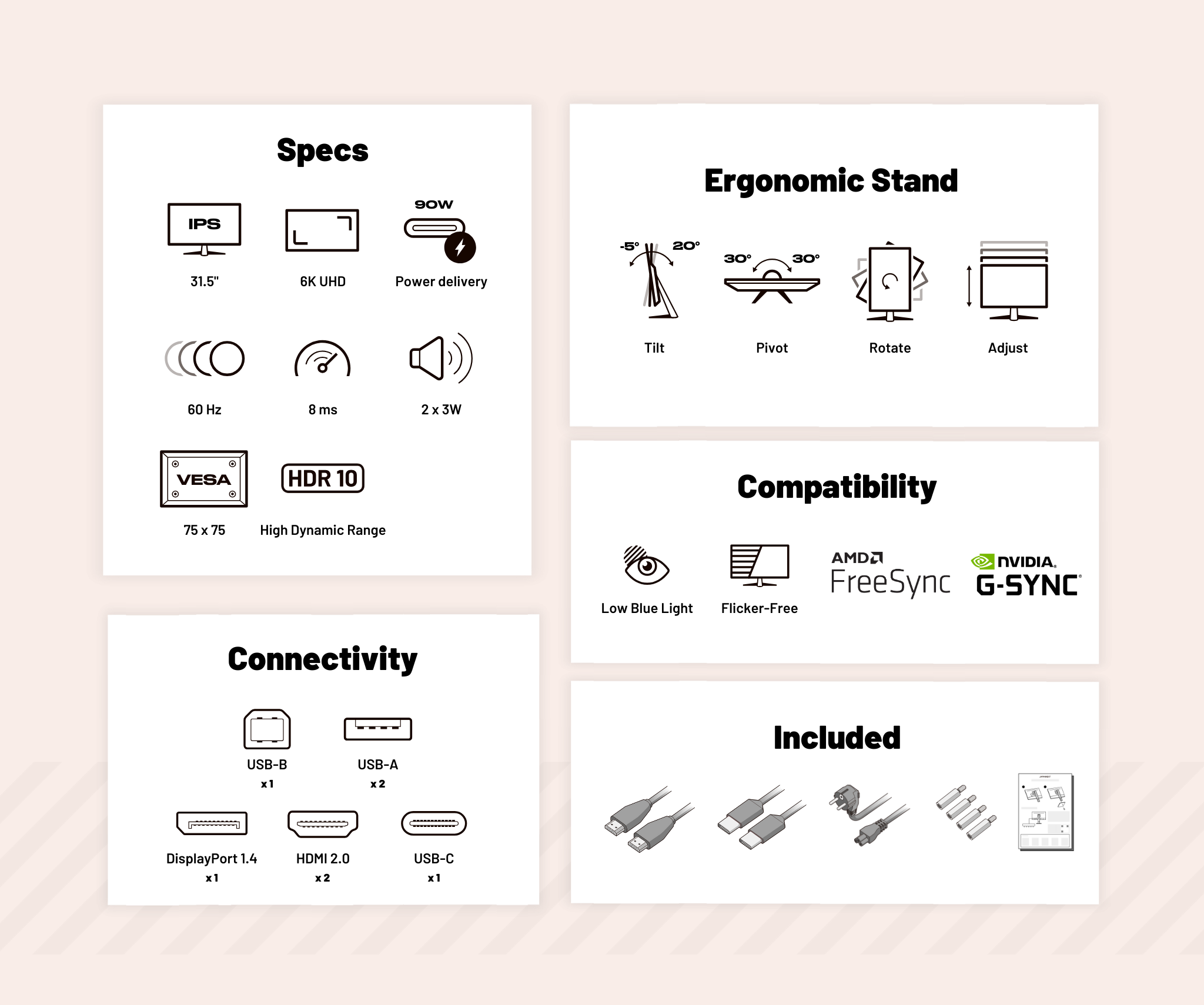Monitor PC da Ufficio | 31,5" | 6K | 60Hz