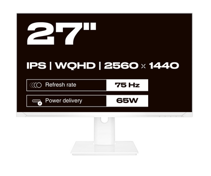 Schermo da ufficio | 27&quot; | WQHD | Bianco