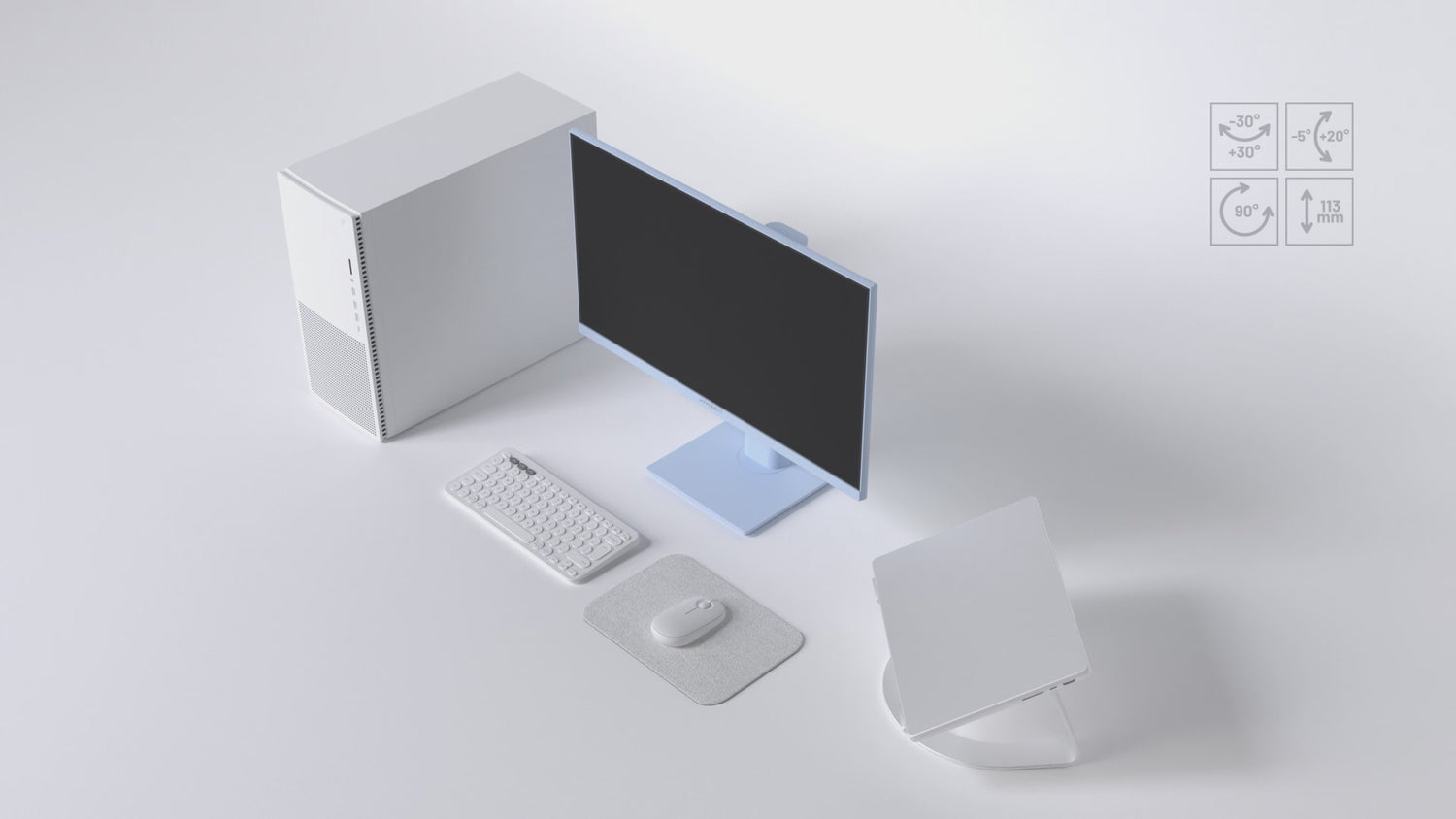 Monitor Gaming | 23,8” | IPS | FHD | 120Hz | Blu pastello