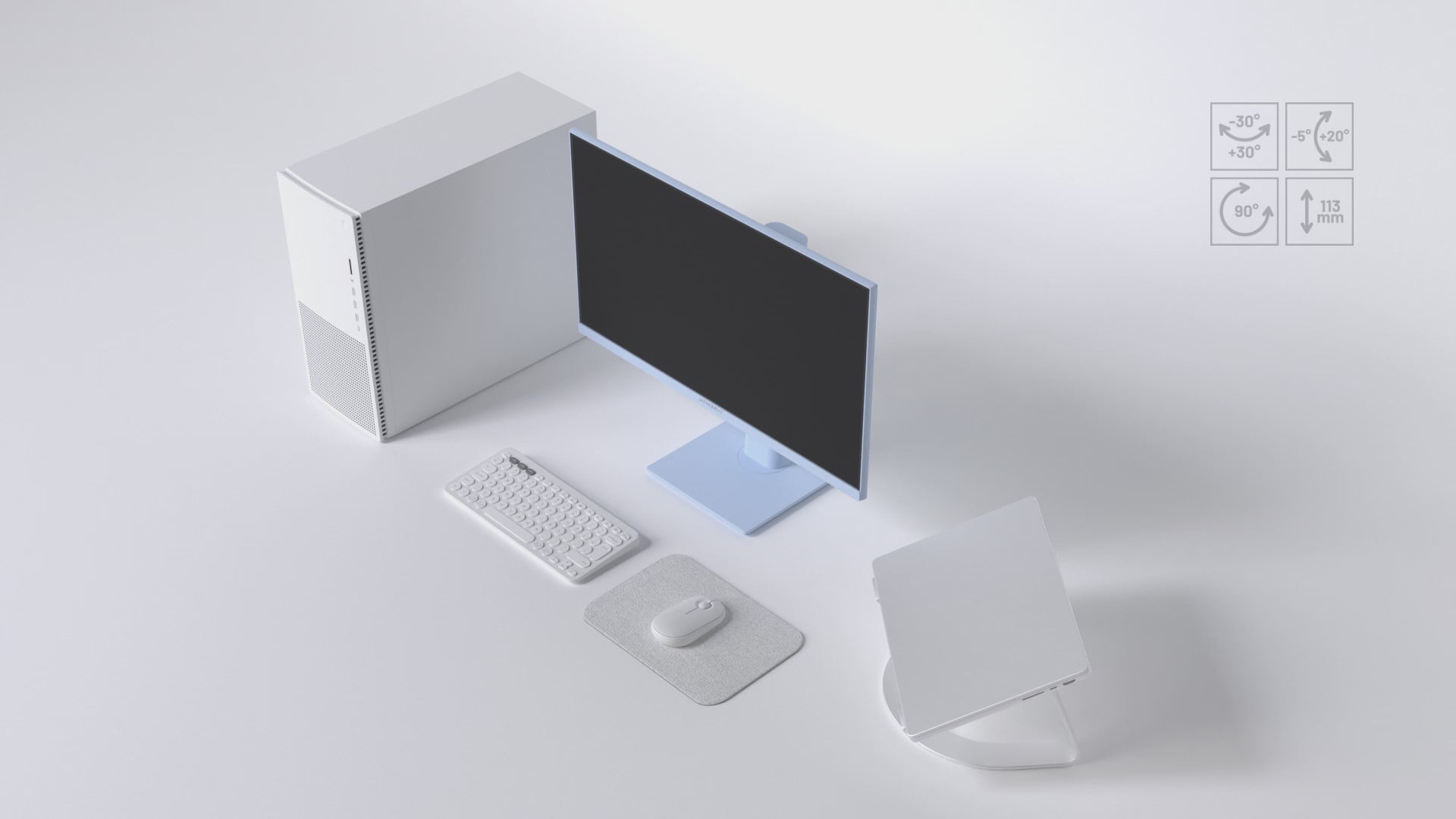 Monitor Gaming | 23,8” | IPS | FHD | 120Hz | Blu pastello