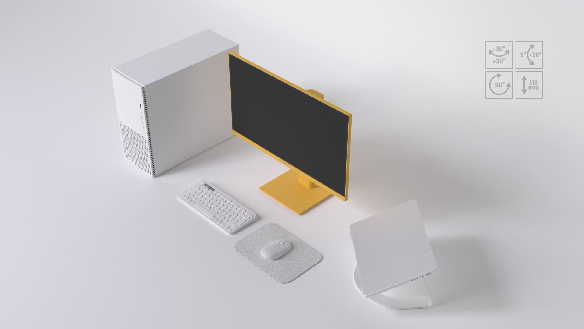 Monitor Gaming | 23,8” | IPS | FHD | 120Hz | Giallo pastello